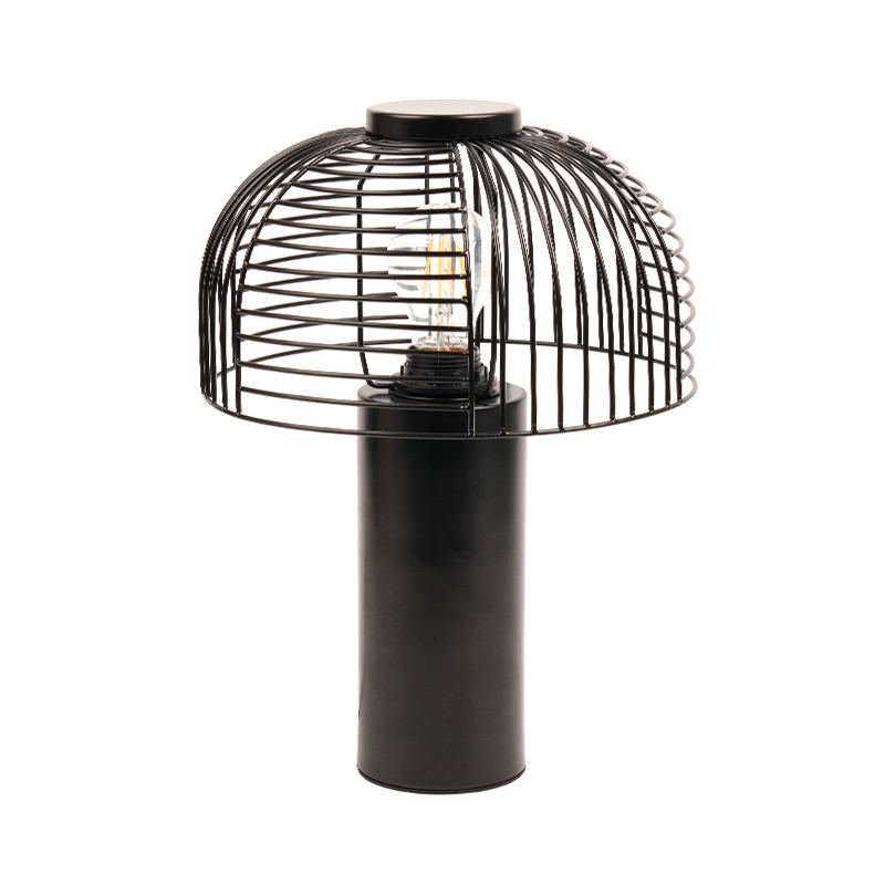 Lampa de masă din fier forjat pentru păsări negre