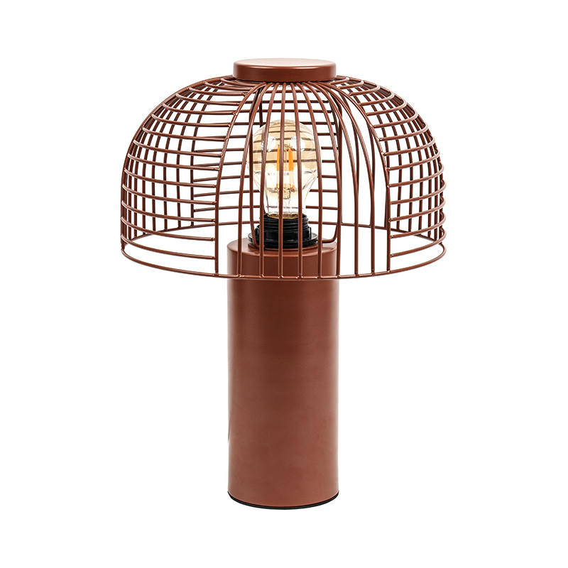 Lampa de masă din fier forjat pentru păsări negre