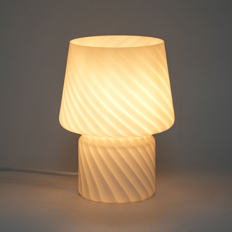 Lampa de masă de noapte cu dungi de ciuperci