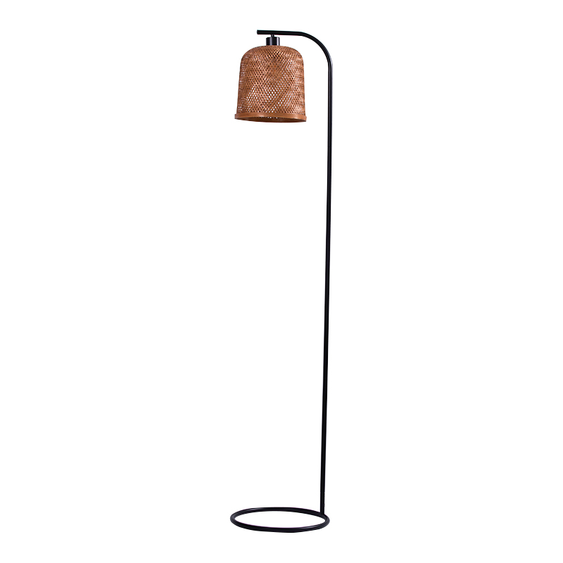 Lampa de podea de labaju cu bambus maro