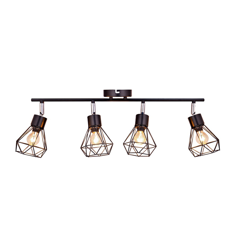 Lampa de perete de fier cu patru capete